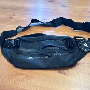 Stella McCartney Black Belt Bag with Logo Tag